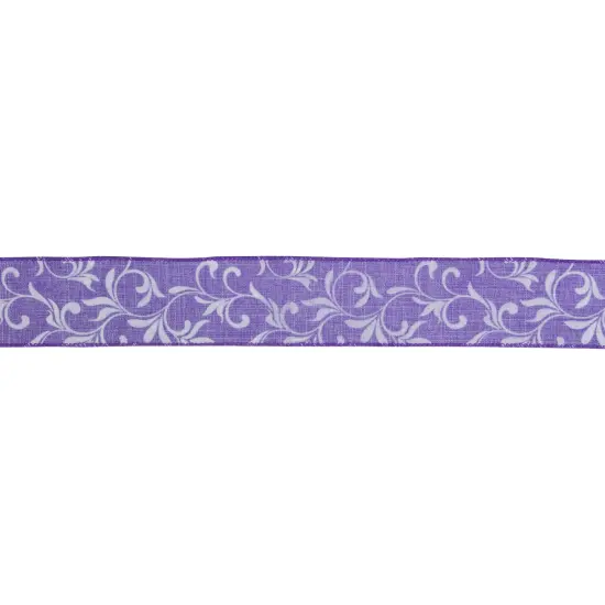 Northlight Purple Floral Wired Craft Ribbon 2.5" x 10 Yards {1}