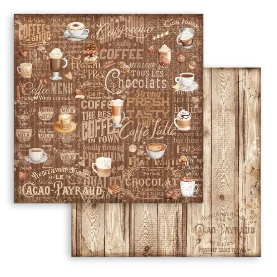 Stamperia Backgrounds Double-Sided Paper Pad 8"X8" 10/Pkg-Coffee And Chocolate, 10 Designs/1 Each {6}