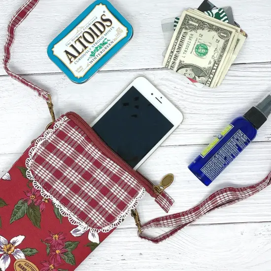 Wrapables Mini Crossbody Cell Phone Bag Front Flap / Red {5}