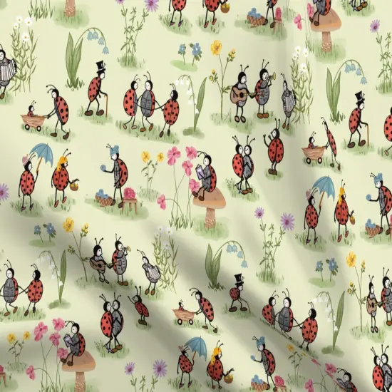 Various Fabrics by the Yard or Fat Quarter Life Vintage Retro Children Ladybugs Kids Summer Custom Printed Fabric by Spoonflower {5}