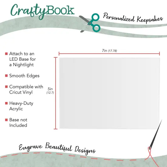 CraftyBook 5x7 Acrylic Sheet - 20pk 3mm Clear Glass Acrylic Invitation Blanks {6}