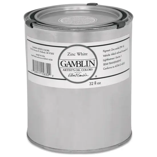 Gamblin Artist's Oil Color - Zinc White, 32 oz Can {2}