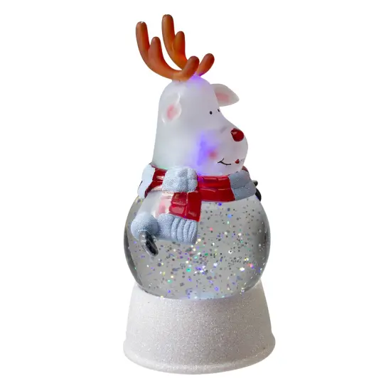 Northlight LED Lighted Reindeer Christmas Water Globe - 8" Red {3}