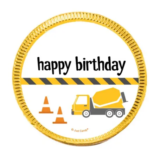 84 Pcs Construction Kid's Birthday Candy Party Favors Chocolate Coins with Gold Foil {3}