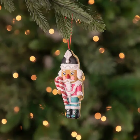 Northlight 4.75" Glittered Nutcracker Cookie Ornament Pink {3}