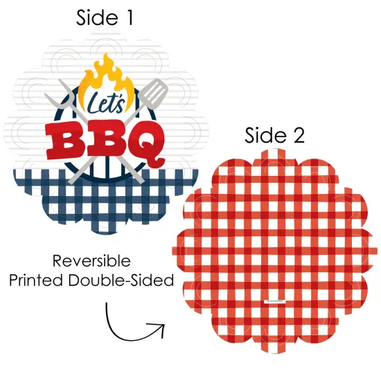 Big Dot of Happiness Fire Up the Grill - Summer BBQ Picnic Party Round Table Decorations - Paper Chargers - Place Setting For 12 {4}