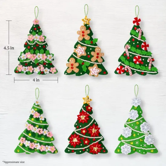 Bucilla Felt Ornaments Applique Kit Set Of 6-Festival Of Trees {5}