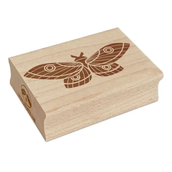 Geometric Moth Butterfly Rectangle Rubber Stamp for Stamping Crafting {7}