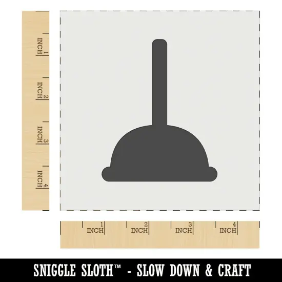 Toilet Plunger Plumbing Icon Solid Wall Cookie DIY Craft Reusable Stencil {7}