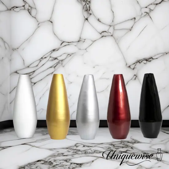 31.5" Spun Bamboo Tall Floor Vase - Sleek Metallic Finish, Elegant Home Decoration, Modern Accent Piece, Living Room Decor, Handcrafted Bamboo Art, Contemporary Interior Design, Unique Tall Vase Gold {8}