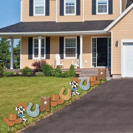 Big Dot of Happiness My First Rodeo - Outdoor Little Cowboy 1st Birthday Party Yard Decorations - 10 Piece {4}