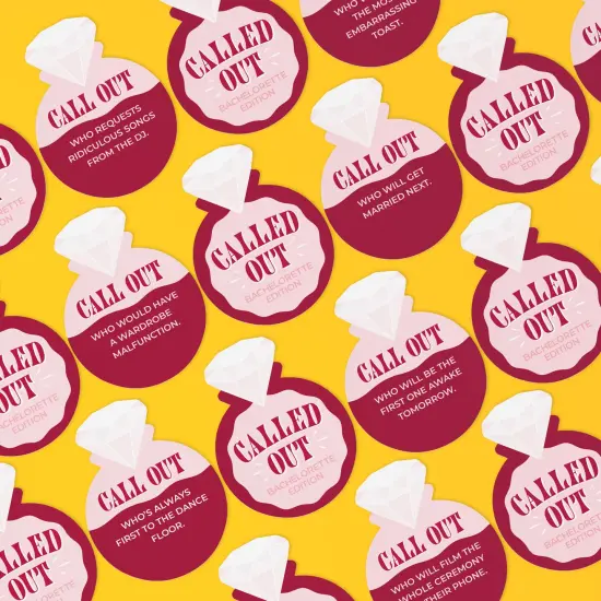 Big Dot of Happiness Called Out Bachelorette Card Game, Bachelorette Party Game, Fun Party Card Games, Bridal Shower Activity, 32 Cards and 10 Arrows {5}