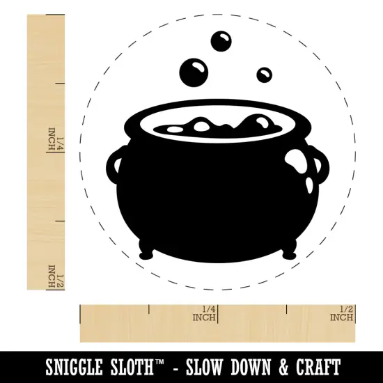 Witch's Bubbling Cauldron Pot Halloween Self-Inking Rubber Stamp for Stamping Crafting Planners Fuchsia {1}