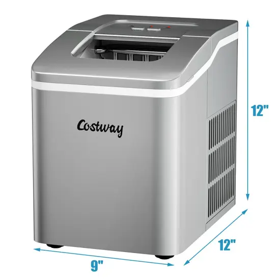Costway Portable Ice Maker Machine Countertop 26Lbs/24H Self-cleaning w/ Scoop {8}