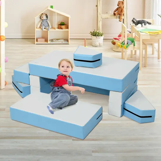 4-in-1 Crawl Climb Foam Playset Versatile Indoor Fun for Kids Blue {2}