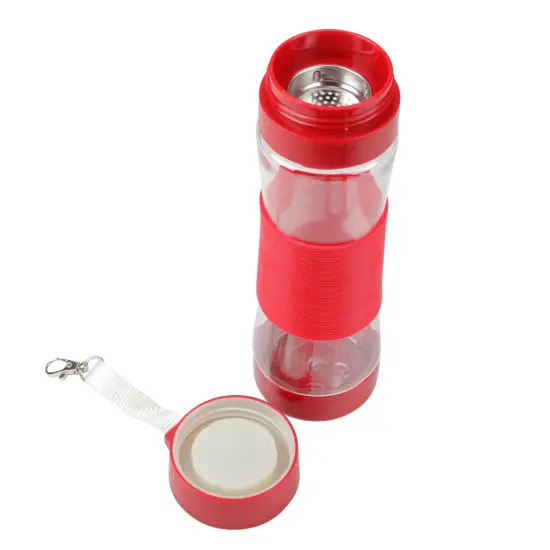 Avon 9.5" Red Clip-on Water Bottle with Silicone Center Sleeve {3}