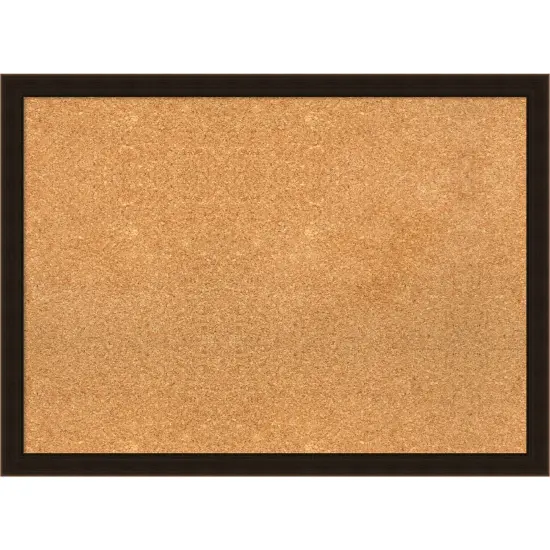 Espresso Brown Wood Framed Corkboard, Natural Cork {1}