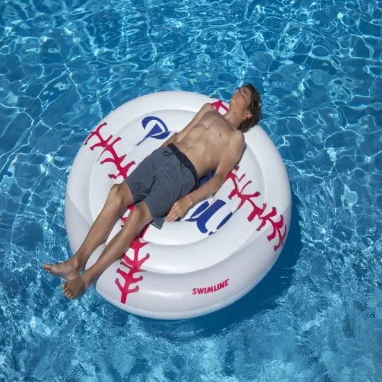 Swim Central Inflatable Swimming Pool Lounging Cool Sport Giant Baseball Island - 60" Red {6}