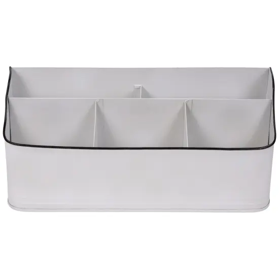 Northlight 14.25" White Rectangular Kitchen Utensil Storage Holder {1}