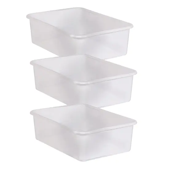 Large Plastic Storage Bin, Clear, Pack of 3 {1}