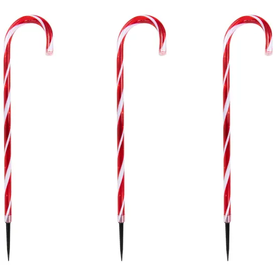 Northlight LED Lighted Candy Cane Outdoor Pathway Markers - 28" - Set of 8 Red {3}