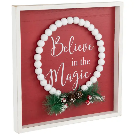 Northlight "Believe in the Magic" Framed Christmas Wall Sign - 9.75" Red {5}