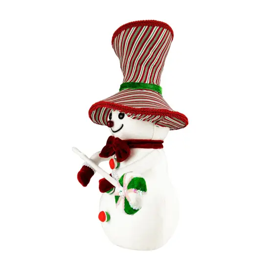 Northlight Snowman with Sequin Lollipop and Striped Hat Christmas Decoration - 15" White {5}