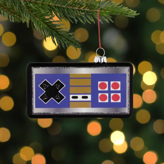Northlight Retro Game Controller Glass Christmas Ornament - 4.25" - Multicolor Black {3}
