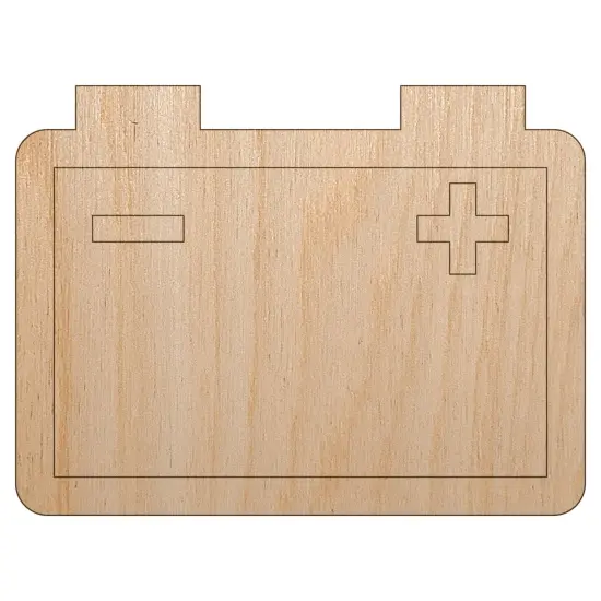 Car Battery Icon Unfinished Wood Shape Piece Cutout for DIY Craft Projects {2}