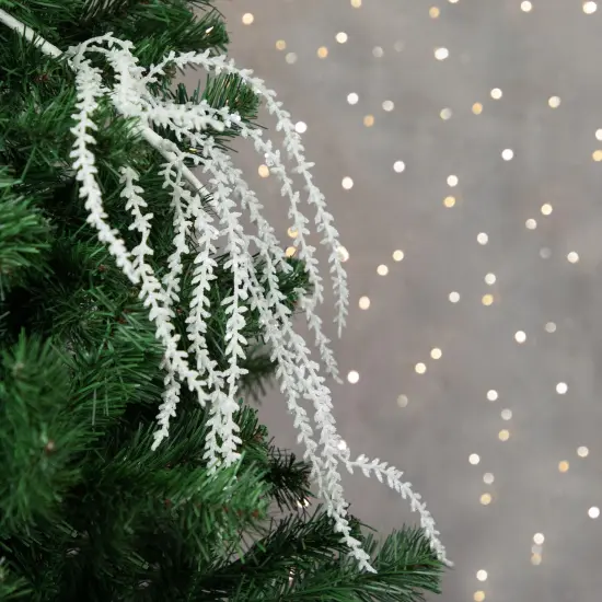 Northlight 27" White Glittered Weeping Christmas Spray {3}