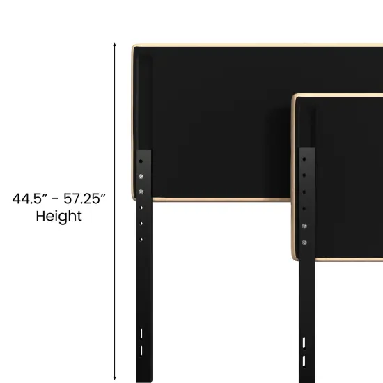 Merrick Lane Coppola Headboard with Tufted Upholstery and Powder Coated Metal Frame {10}