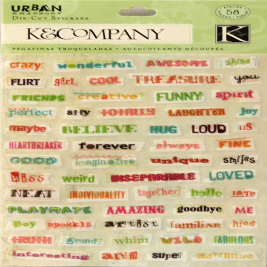 K & Company Urban Rhapsody Vellum Word Strips Stickers {1}