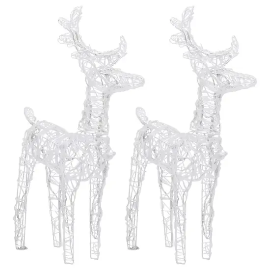 2 pcs Christmas Reindeers with 80 LEDs Acrylic Warm White {3}