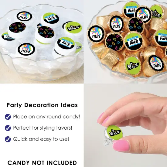 Big Dot of Happiness Set the Pace - Running - Track, Cross Country or Marathon Party Small Round Candy Stickers - Party Favor Labels - 324 Count {6}