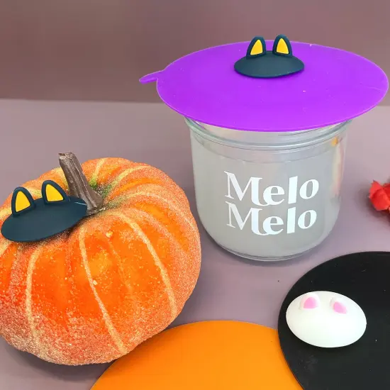 Wrapables&reg; Silicone Cup Lids, Anti-Dust Airtight Mug Covers for Hot and Cold Beverages (Set of 6) Cat Ears {4}