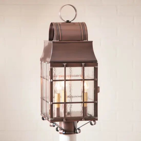 Irvin's Country Tinware Washington Post Lantern in Antique Copper {3}
