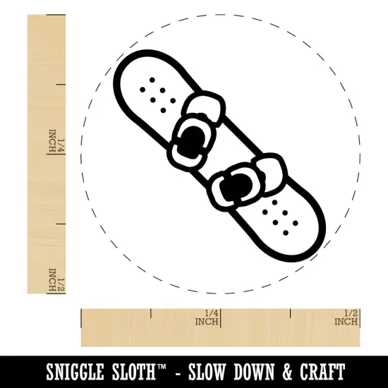 Snowboard with Boot Bindings Extreme Winter Sports Self-Inking Rubber Stamp for Stamping Crafting Planners Yellow {1}