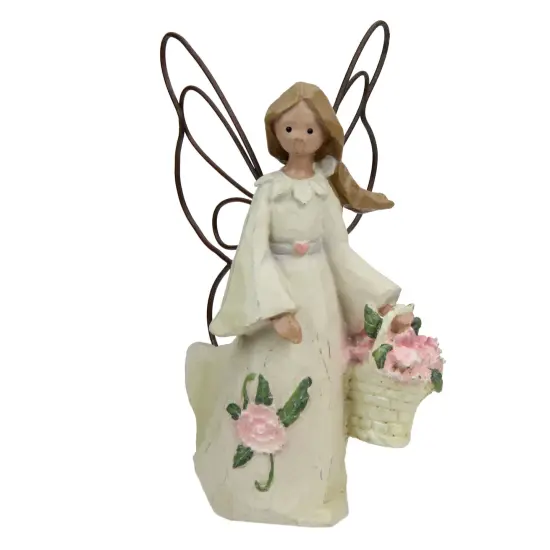 Roman Set of 4 January Monthly Angel Carnation Figurines #49301 White {1}