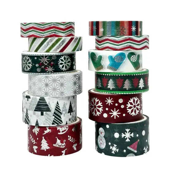 Wrapables Winter Season Washi Set for Arts & Crafts, Scrapbooking, Stationery, Diary Festive Cheer {1}