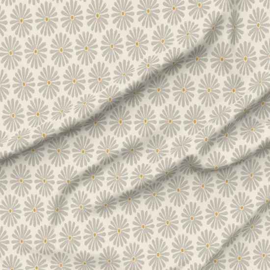 Various Fabrics by the Yard or Fat Quarter Neutral Daisy Simple Flowers Earth Tone Cool Gray On Cream Custom Printed Fabric by Spoonflower {6}
