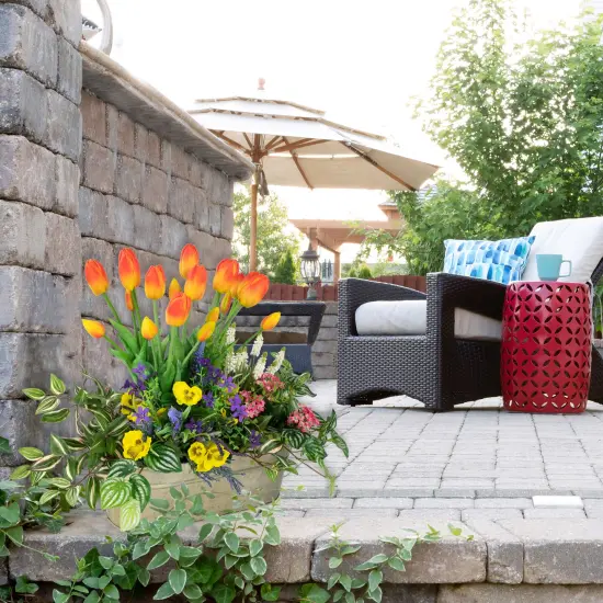 Northlight Real Touch&trade; Red and Yellow Artificial Tulip Floral Bundles, Set of 6 - 18" Orange {3}