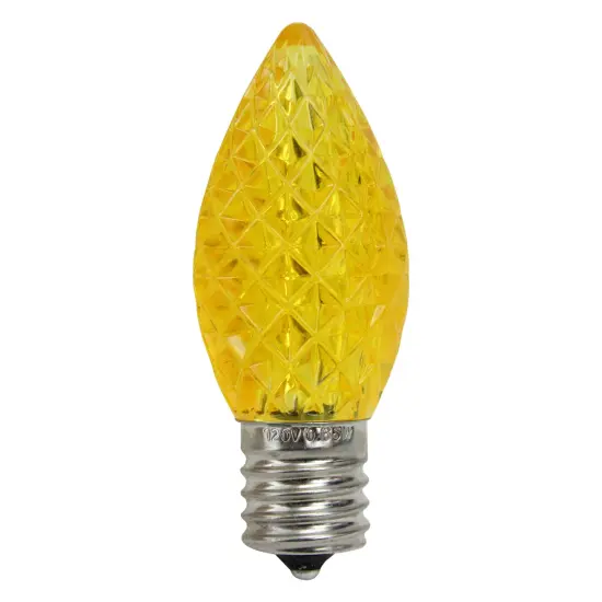Northlight LED C9 Faceted Christmas Replacement Bulbs - Yellow - Pack of 25 {1}