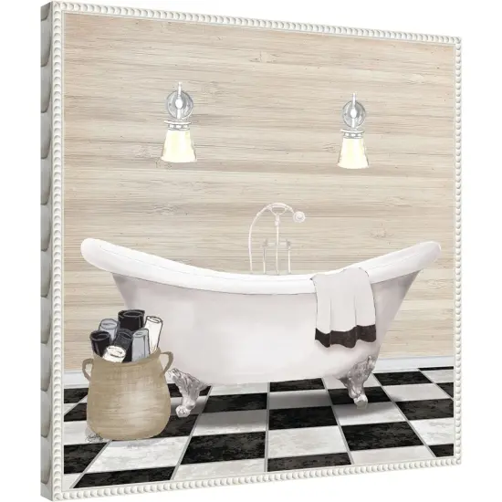 Bathroom I by Elizabeth Medley Framed Canvas Wall Art {3}