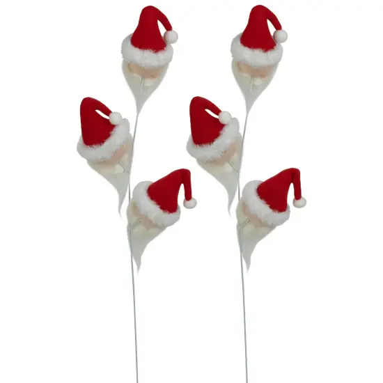 Northlight Set of 2 Plush Red and White Santa Gnome Christmas Picks 27" {6}