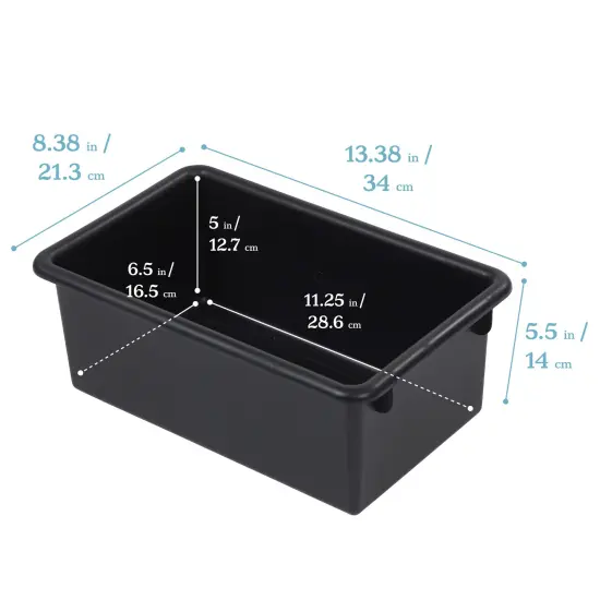 Cubby Storage Bin with Lid, Multipurpose Organization, 10-Pack Black {2}