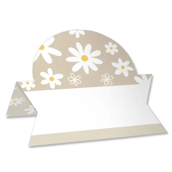 Big Dot of Happiness Tan Daisy Flowers - Floral Party Tent Buffet Card - Table Setting Name Place Cards - Set of 24 {1}