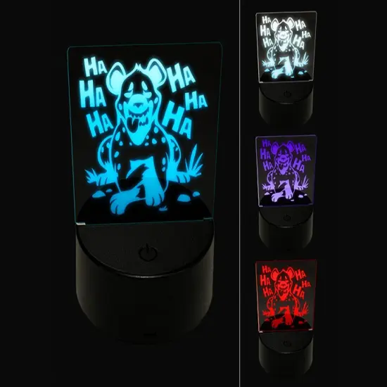 Spotted Hyena Laughing and Smiling 3D Illusion LED Night Light Sign Nightstand Desk Lamp {1}