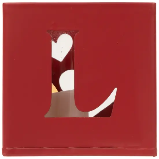 Northlight Love Blocks Valentine's Day Metal Votive Candle Holders - 2.75" - Set of 4 Red {5}