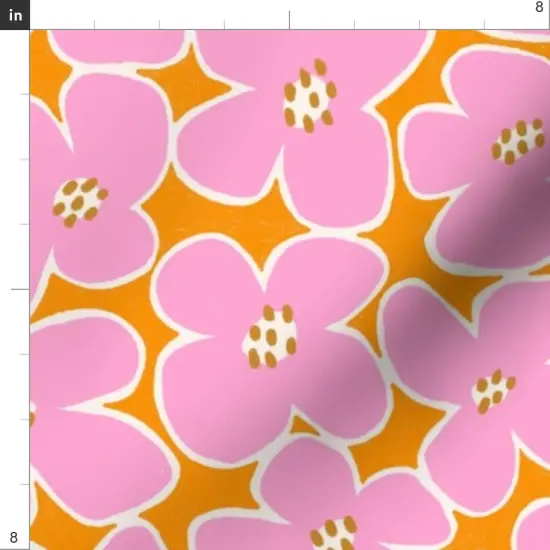 Various Fabrics by the Yard or Fat Quarter Bright Modern Floral Bold 70S Tropical Pink Retro Vintage Custom Printed Fabric by Spoonflower {4}