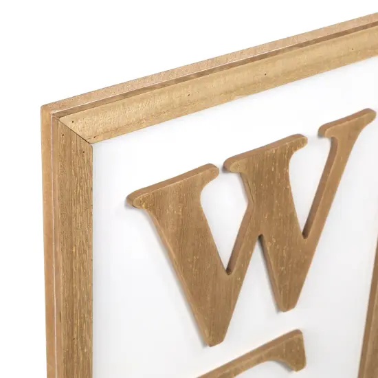 Northlight "Welcome" Wooden Framed Outdoor Porch Sign- 40" Brown {7}